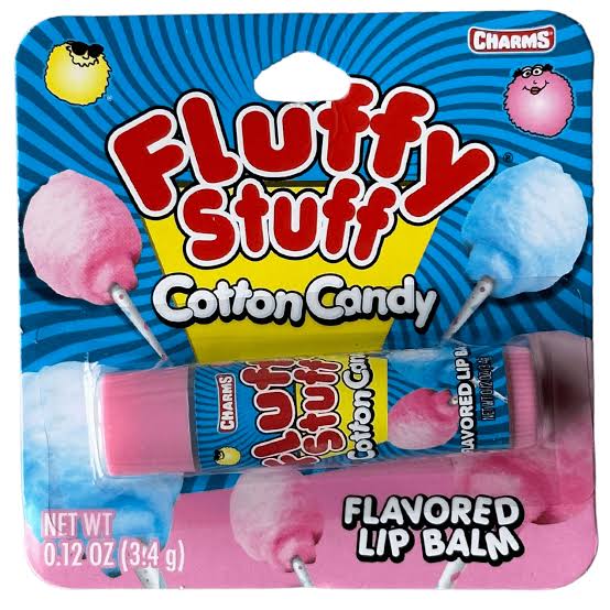 Fluffy stuff cotton candy lip balm