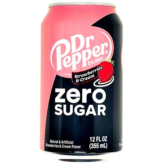 Dr pepper strawberries & cream zero sugar 12 Oz (355 ml)